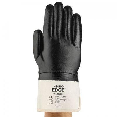 GUANTE ANSELL EDGE DE ALGODON CRECUBRIMIENTO TOTAL DE NITRILO NEGRO T9