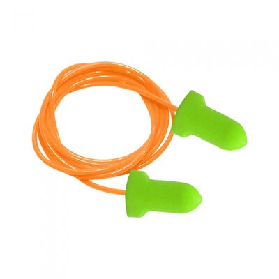 Tapon Auditivo Desechable Specfit Ec1007a de Espuma de Poliuretano Verde CCordon de PvcNylon Naranja Nrr 30 Db