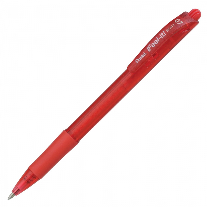 BOLIGRAFO PENTEL BX417B FEELIT RETRACTIL PUNTA FINA ROJO  image number null