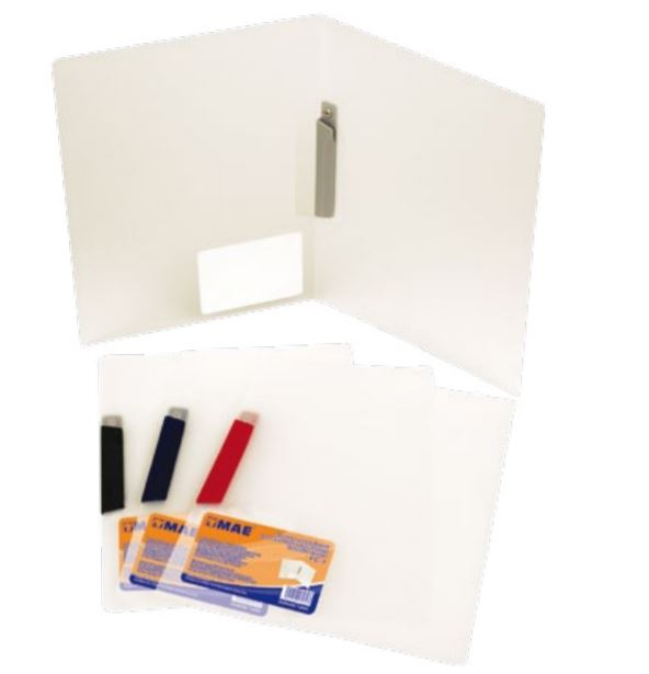 FOLDER MAE FC1 CON CLIP PLASTICO BLANCO OPACO CARTA  image number null