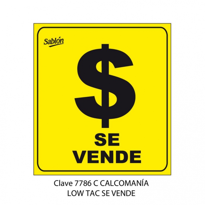 SENAL SABLON 7786C VINIL LOW TACK SE VENDE AMARILLO  NEGRO  image number null