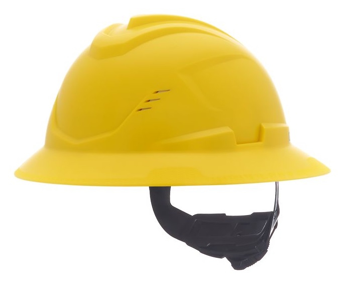 Casco Msa VGard C1 de Polietileno de Alta Densidad Amarillo de Ala Completa Ventilado Suspension de 4 Puntos CAjuste FasTrac Iii  image number null