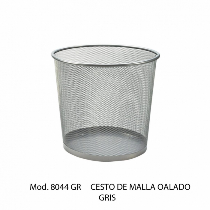 CESTO SABLON 8044GR DE MALLA OVALADO GRIS METALICO  image number null