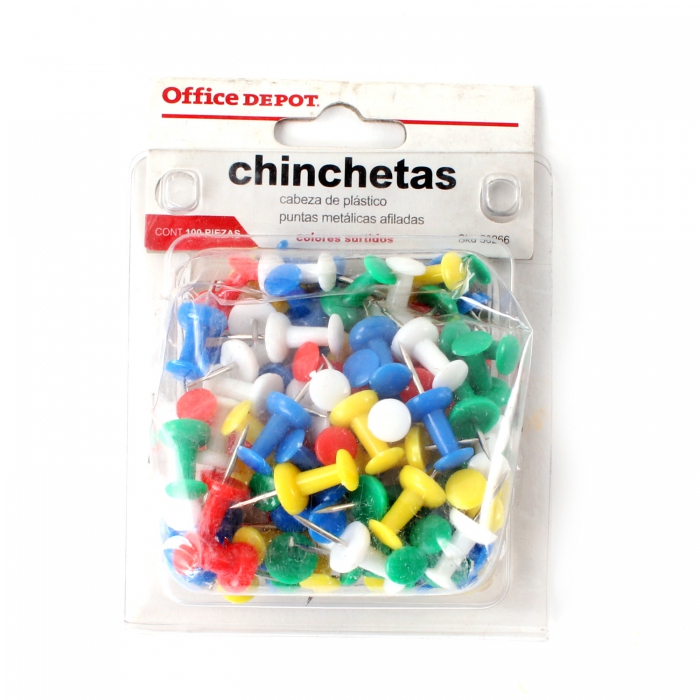 Chinchetas Office Depot Colores surtidos 50 piezas