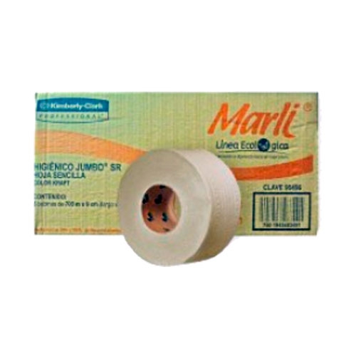 Papel Higienico Marli 90496 Papel Kraft Hoja Sencilla 700 M X 9 Cm Caja 6 Rollos  image number null