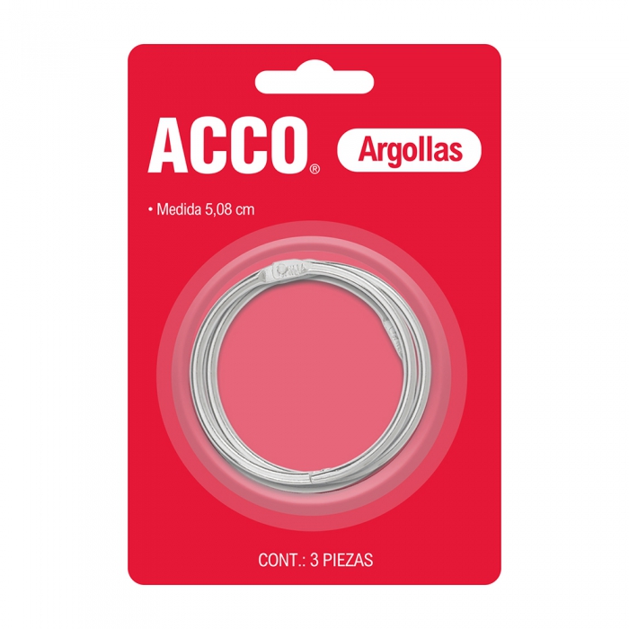 ARGOLLAS ACCO P1111 METAL 5.08 CM BLISTER CON 3 PIEZAS  image number null