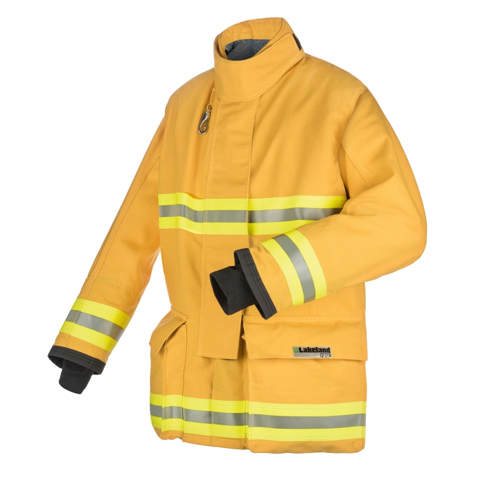 Chaqueton de Bombero Lakeland A10 Attack Nomex Amarillo 7.5 Oz Barrera Stedair 3000 Forro Q8 CCinta Reflejante AmarilloPlata TS  image number null