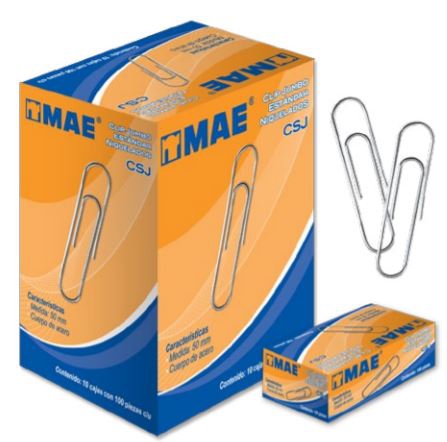 CLIP MAE CSJ ESTANDAR JUMBO PAQUETE CON 10 CAJAS DE 100 PZAS CU  image number null